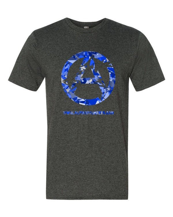 Blue Camo Short sleeve t-shirt - Alpha Pigments