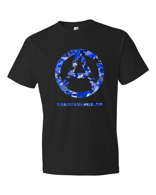 Blue Camo Short sleeve t-shirt - Alpha Pigments