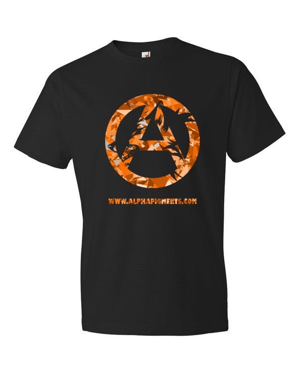 Orange Camo Short sleeve t-shirt - Alpha Pigments