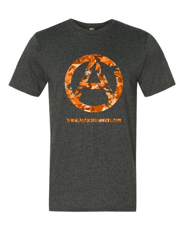 Orange Camo Short sleeve t-shirt - Alpha Pigments