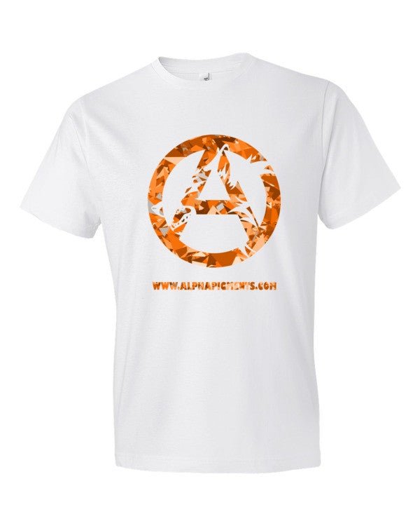 Orange Camo Short sleeve t-shirt - Alpha Pigments