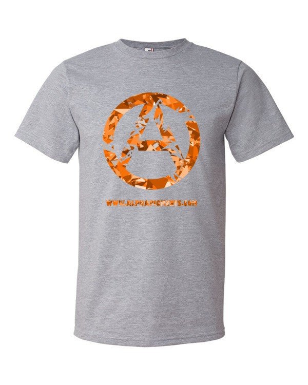 Orange Camo Short sleeve t-shirt - Alpha Pigments