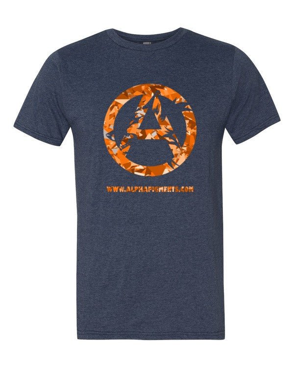 Orange Camo Short sleeve t-shirt - Alpha Pigments