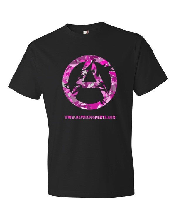 Pink Camo Short sleeve t-shirt - Alpha Pigments