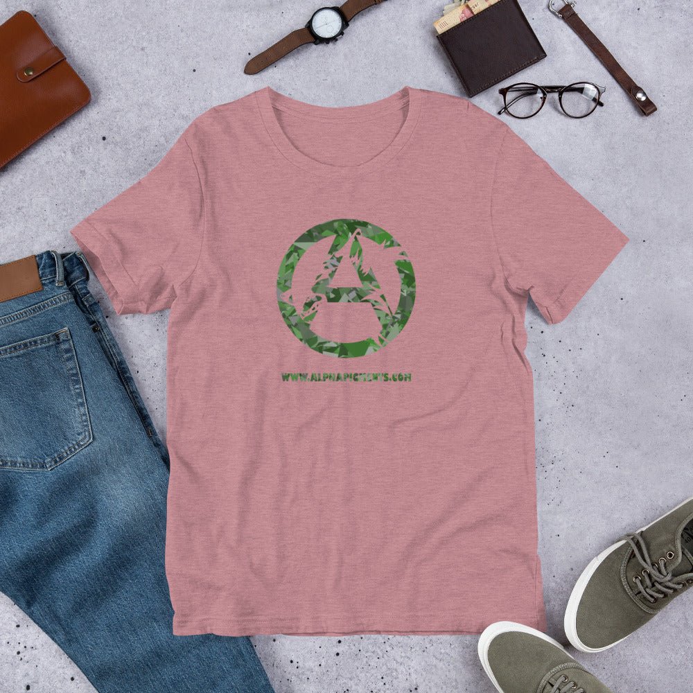 Short-Sleeve Unisex Green Camo T-Shirt - Alpha Pigments