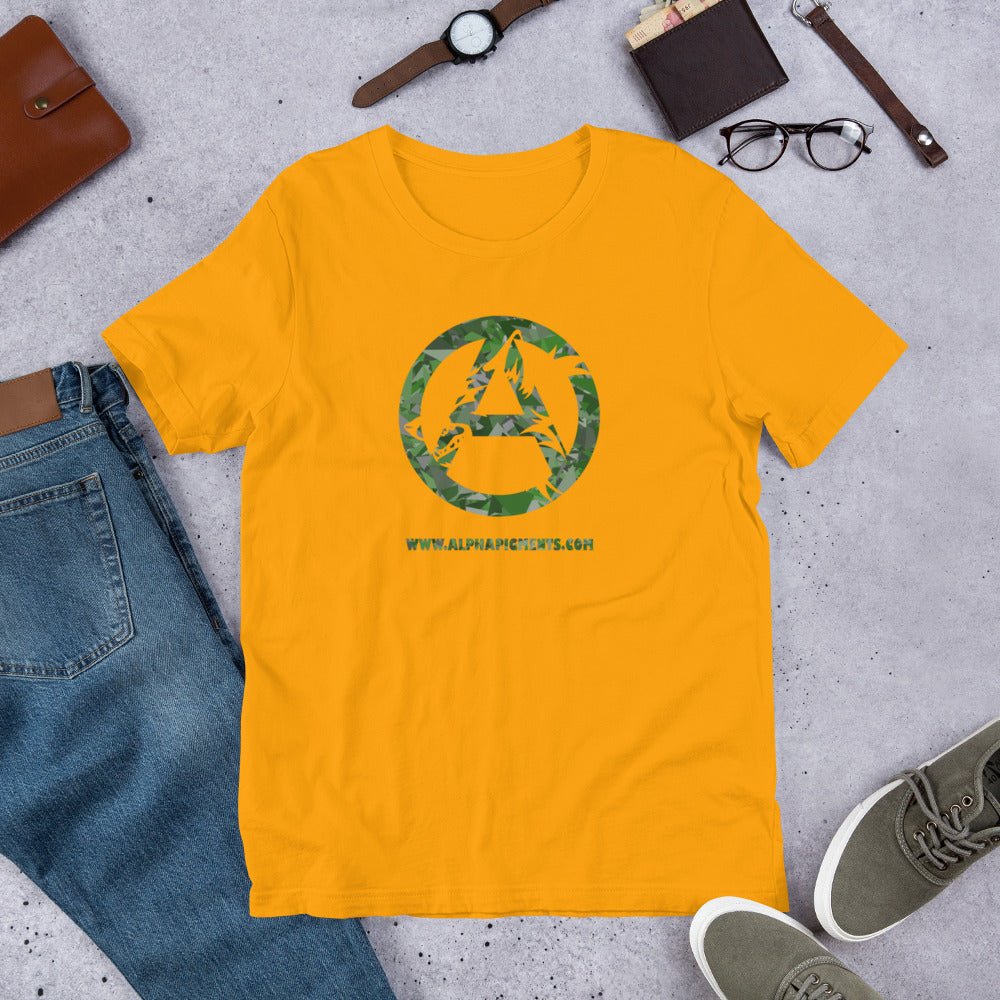 Short-Sleeve Unisex Green Camo T-Shirt - Alpha Pigments