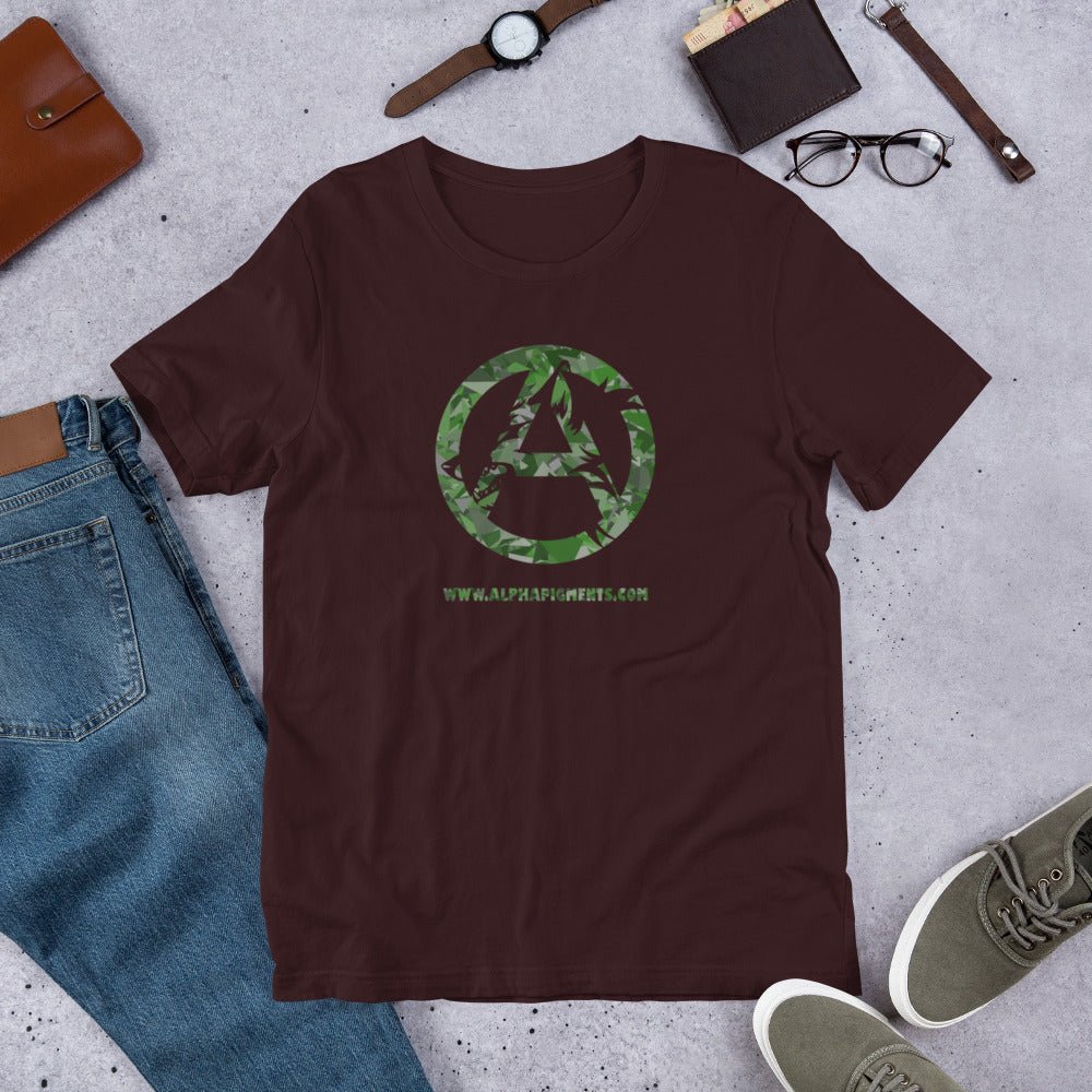 Short-Sleeve Unisex Green Camo T-Shirt - Alpha Pigments