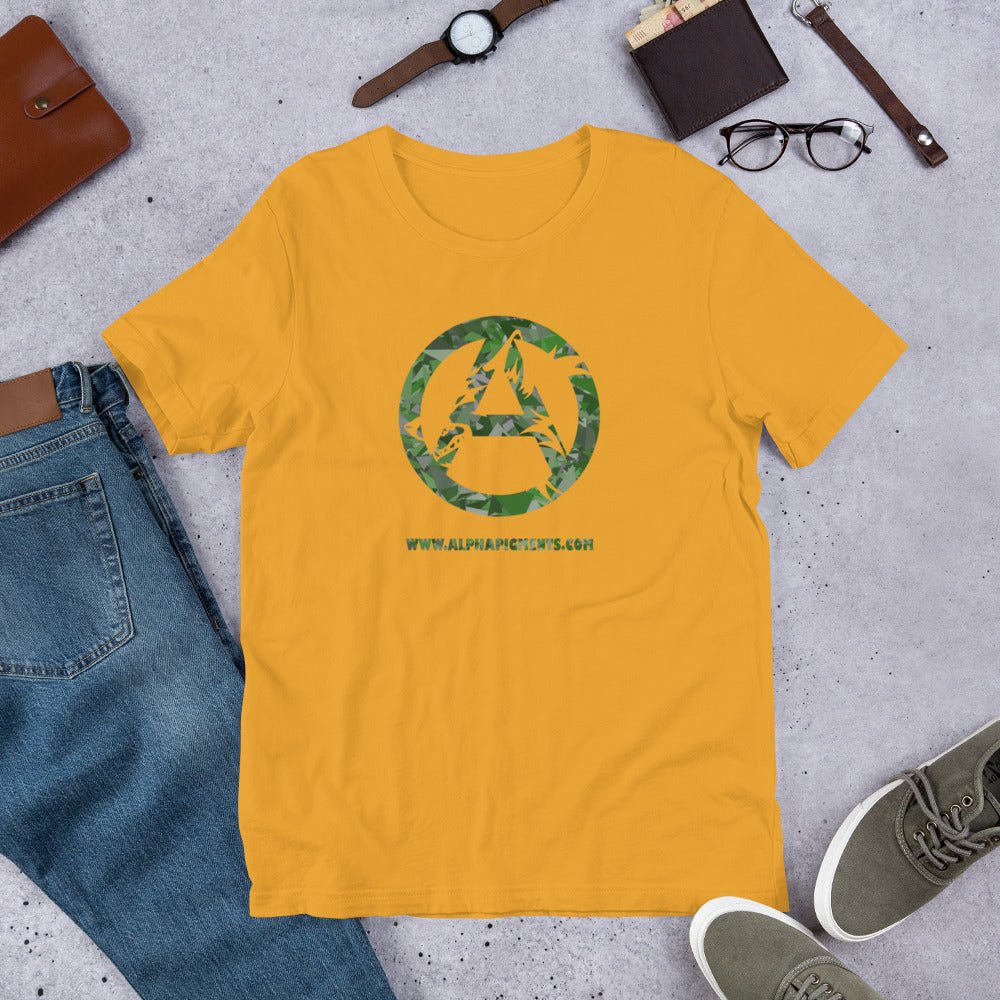 Short-Sleeve Unisex Green Camo T-Shirt - Alpha Pigments