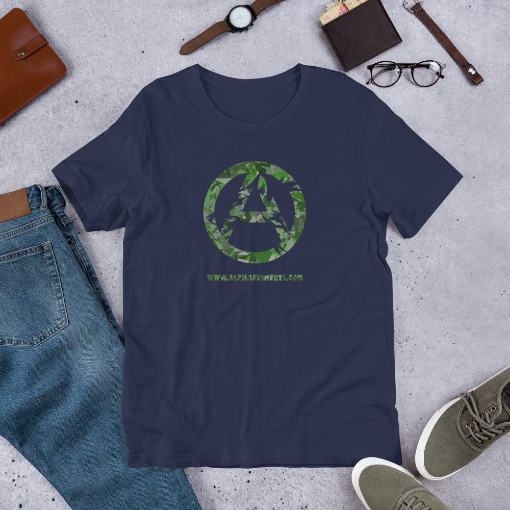 Short-Sleeve Unisex Green Camo T-Shirt - Alpha Pigments
