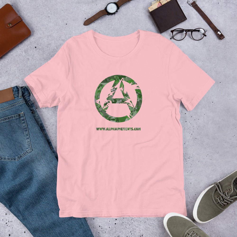 Short-Sleeve Unisex Green Camo T-Shirt - Alpha Pigments