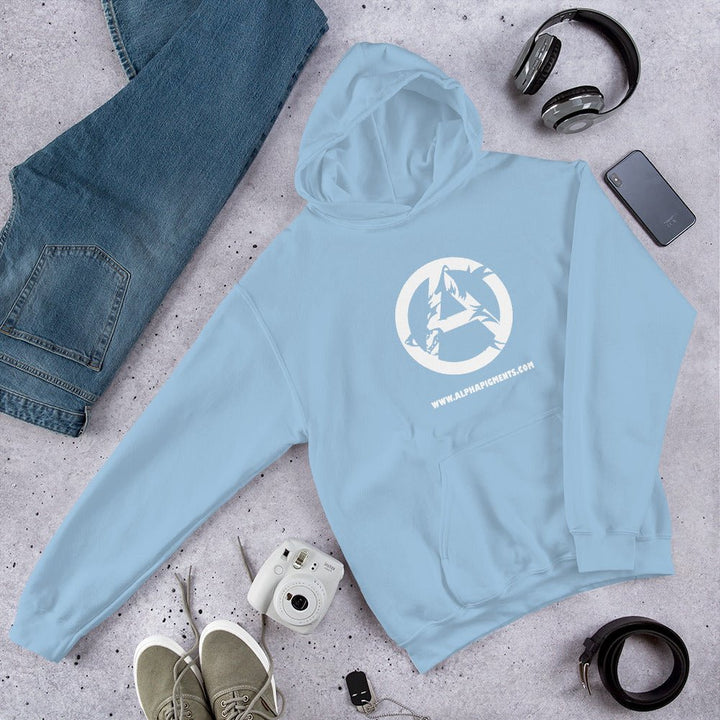 Unisex Black Wolf Logo Hoodie - Alpha Pigments