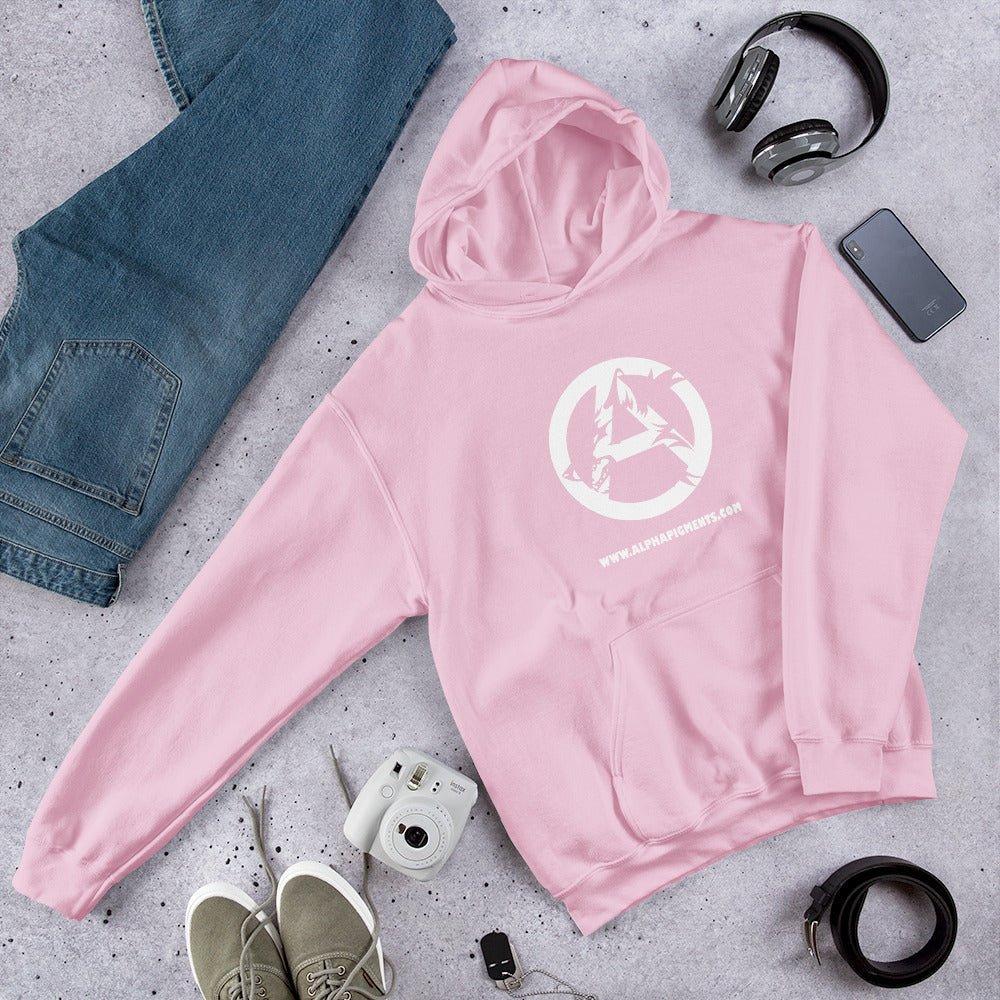 Unisex Black Wolf Logo Hoodie - Alpha Pigments