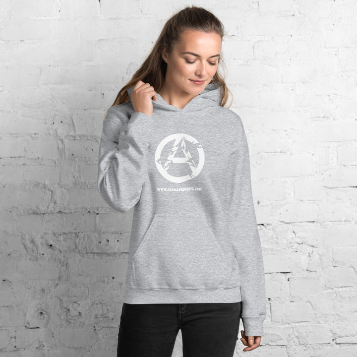 Unisex Black Wolf Logo Hoodie - Alpha Pigments