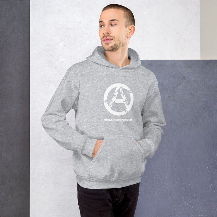 Unisex Black Wolf Logo Hoodie - Alpha Pigments