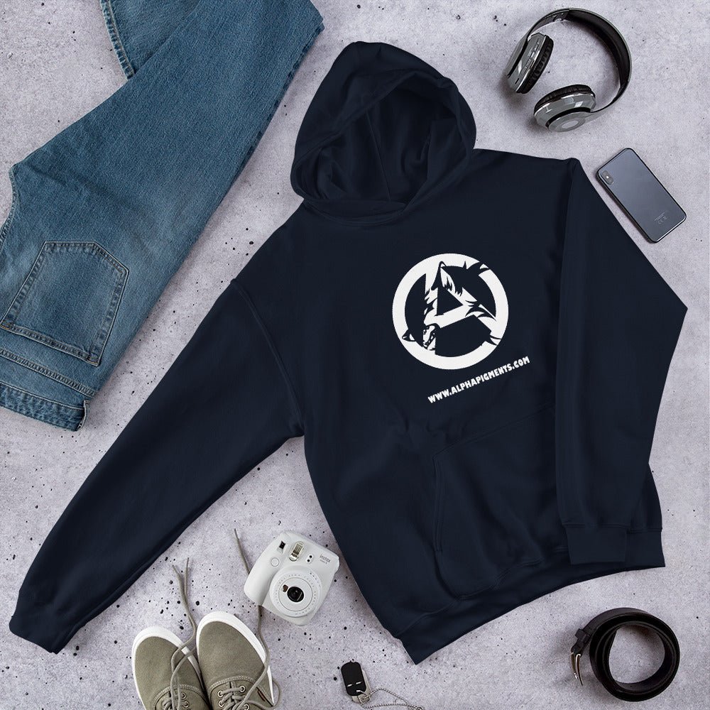 Unisex White Wolf Logo Hoodie - Alpha Pigments - Tamco Paint - DIY Epoxy - Autoflex Coatings