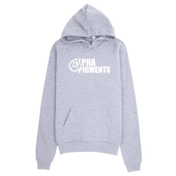 White AP logo Hoodie - Alpha Pigments