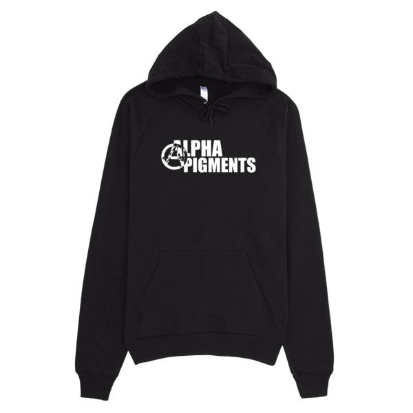 White AP logo Hoodie - Alpha Pigments