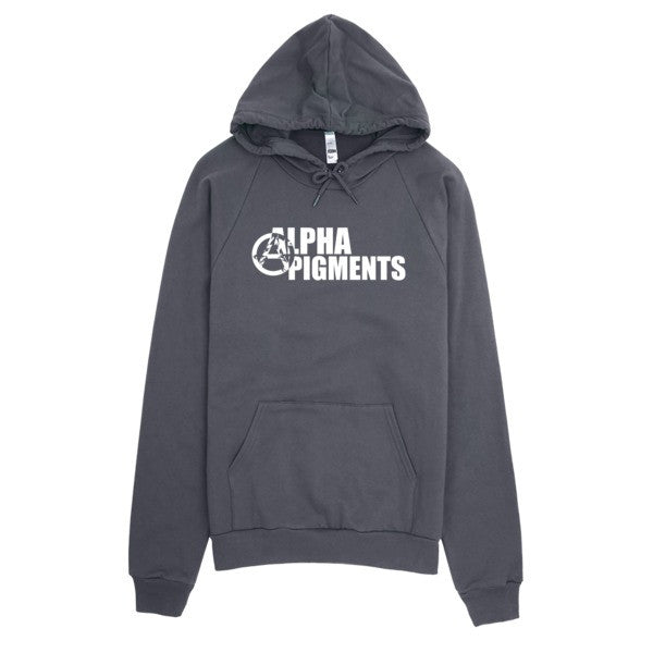 White AP logo Hoodie - Alpha Pigments