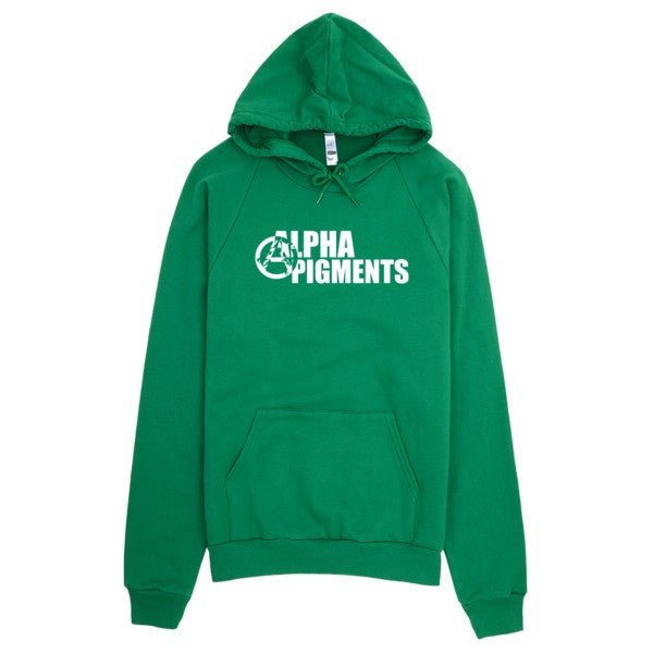 White AP logo Hoodie - Alpha Pigments