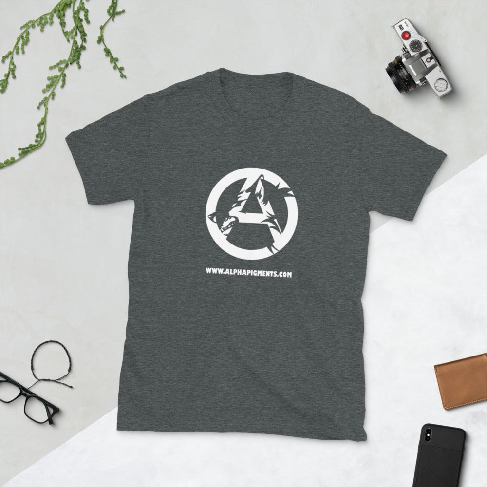 White Wolf Logo | Short-Sleeve Unisex T-Shirt - Alpha Pigments - Tamco Paint - DIY Epoxy - Autoflex Coatings